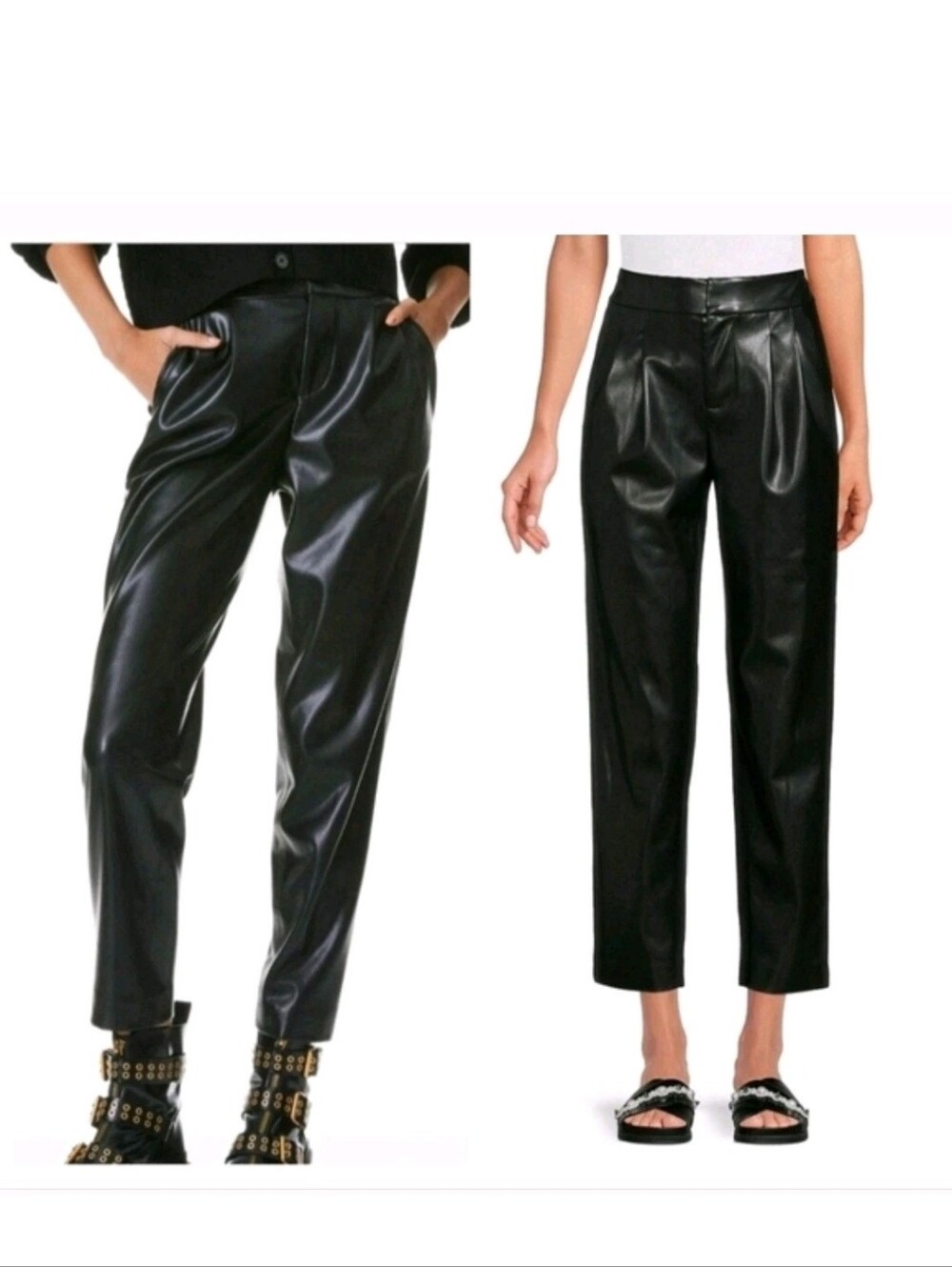 alice + olivia esta pleated leather pants Size 4 - Picture 3 of 11